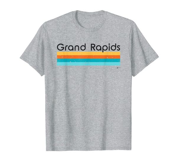 

vintage grand rapids mi retro design t-shirt, White;black