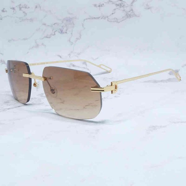 

2022 factory wholesale model lentes de sol rimless men candy vintage retro sun shades for women eyewear qyun sunglasses, White;black