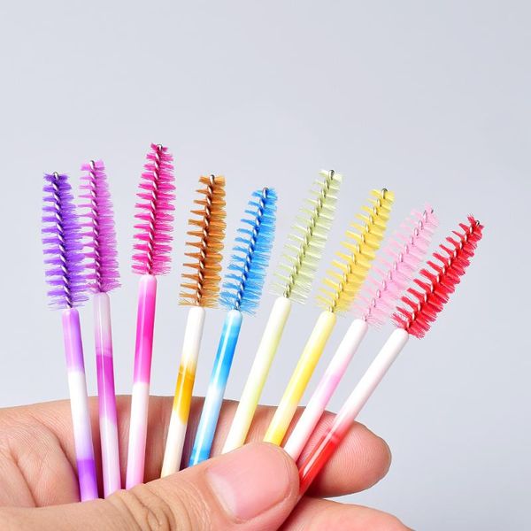 

eyelash curler 50pcs disposable colorful handle beauty mascara wands applicator lash nylon makeup brushes extension tool