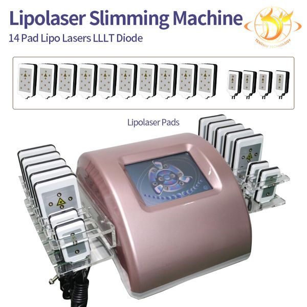

lipo laser machine 14 pads lipolaser slimming machine fat burning liposuction cellulite reduce beauty salon use equipment