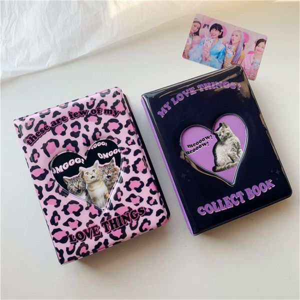 

card holders kawaii cat 3inch po ins fashin kpop idol protable ticket bank organzier collect book, Brown;gray