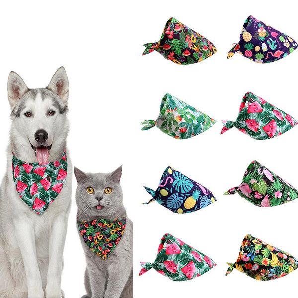 

dog apparel 1pc summer bandana fruit tropical style pet cat bandanas scarf polyester small dogs puppy bibs accessories