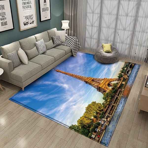 

carpets world classic attractions pattern flannel anti-slip bedroom mat area rug landscape 3d printed living room decor carpet