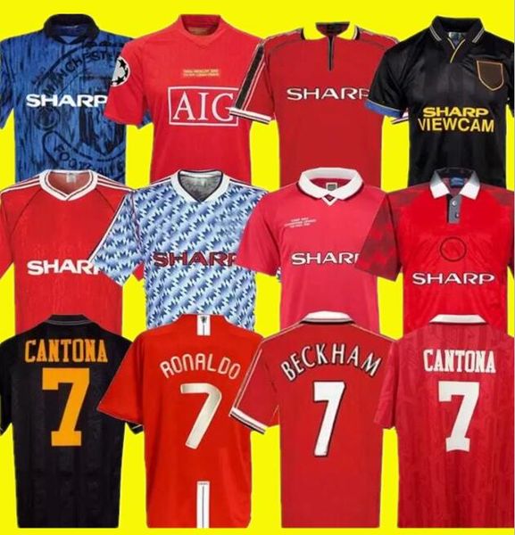 

man 07 08 90 92 united retro ucl final match utd home manchester jersey 1994 1998 united ronaldo beckham cantona keane scholes giggs jersey, Black;yellow