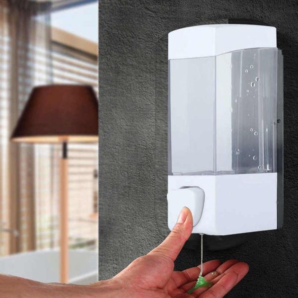 

350ml bathroom manual plastic soap liquid lotion shampoo dispenser box holder wall mounted