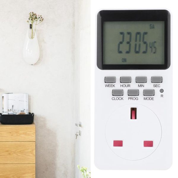 

timers digital outlet timer indoor programmable timing socket plug-in (white)