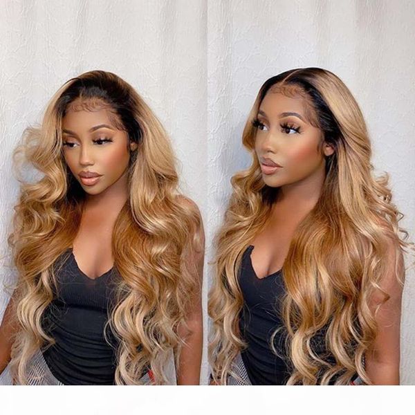 

honey blonde super wave human hair 13x6 lace front wigs for women strawberry blonde ombre color full lace wigs natural hairline, Black;brown