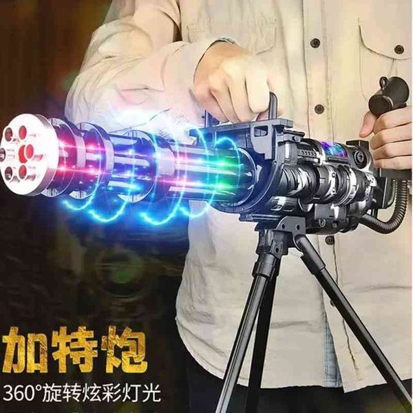 

electric gatling eight tone light music vibration simulation sound effect children's toy machine submachine gun model