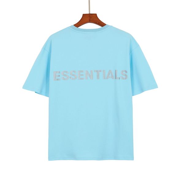 

feel of god essentials fog short sleeve double thread casual loose reflective high street t-shirt, White;black