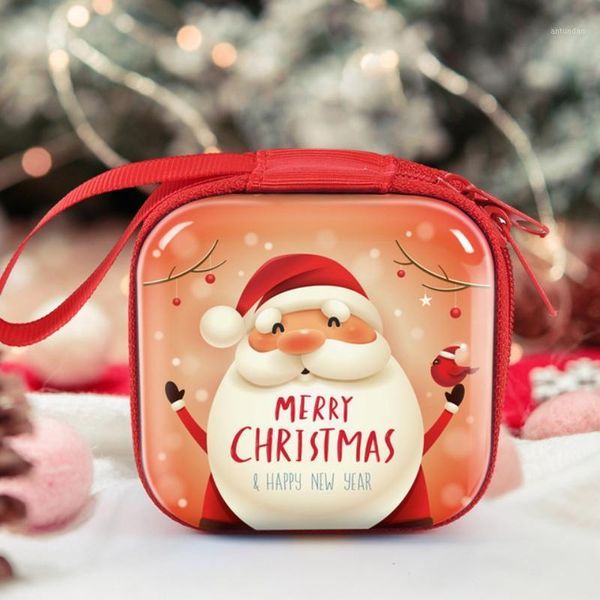 

christmas decorations square storage bag with zipper xmas hanging ornaments for coins cash headset usb cable keys jewelry candy organizer