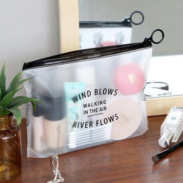 

transparent pvc makeup bag cosmetic toiletry office stationery bag home storage