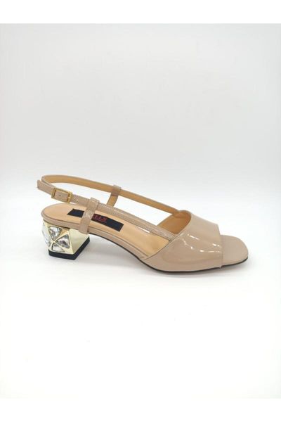 

sandals women's nude color japanned leather, Black