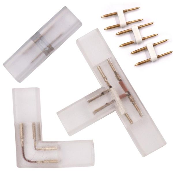 

strips 2-pin i l t-angle connecting lamp with special intermediate copper pin plug for 110v 220v led strip 3014 2835 monochro
