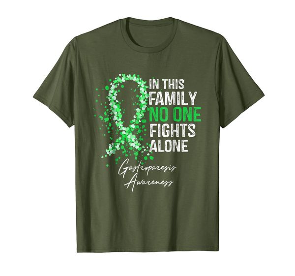 

in this family no one fights alone shirt gastroparesis, White;black