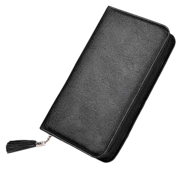 

folding large capacity vertical zipper makeup bag fashion makeup brushes holder pu brush bag dust-proof organizer
