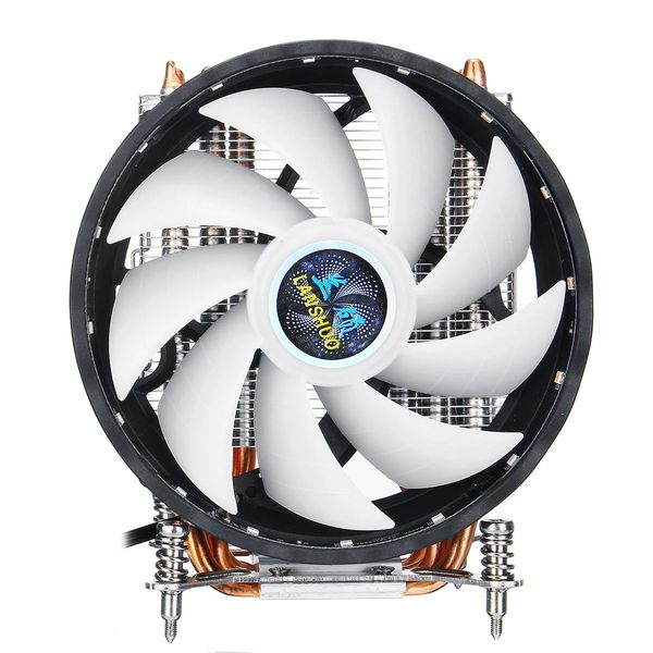 Fan refrigeração da CPU 12cm 6 Tubos de cobre 3 fios Único refrigerador de ar RGB Light Radiador Fixo