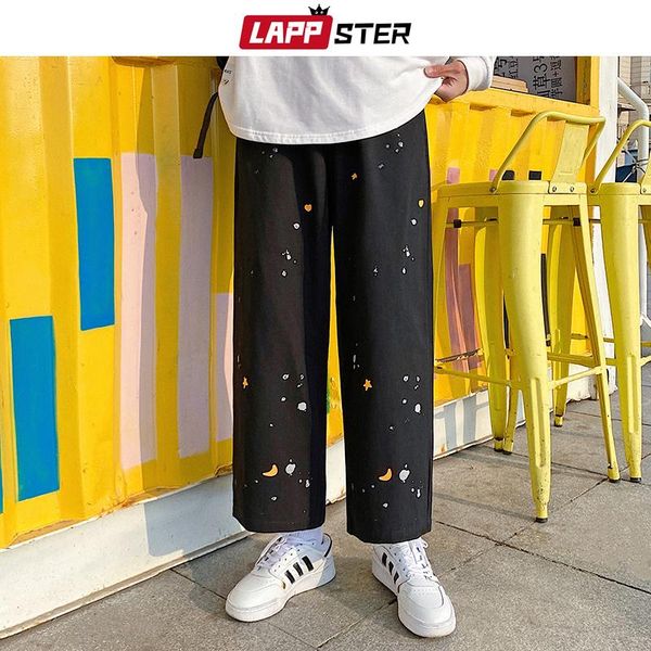 

men's pants lappster men tie dye harajuku kpop causal sweatpants 2021 mens japanese streetwear designer joggers male funny sweat, Black