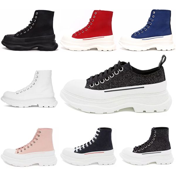

2021 fashion bande de roulement slick slick up toilet sneaker femmes high faible sole sole noir plate-forme royale rouge rose rose whi 83kt#, Black
