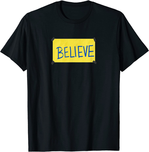 

men's t-shirts believe sign funny t-shirt, White;black