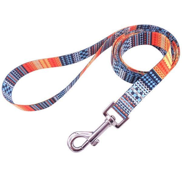 

multi-color dog traction rope lead nylon printing pet puppy walking traction rope mesh thickening running training