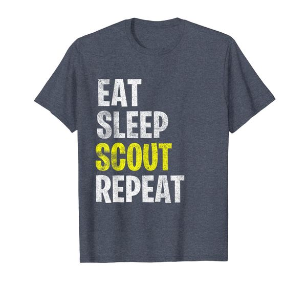 

eat sleep scout repeat t-shirt scouting leader gift funny, White;black