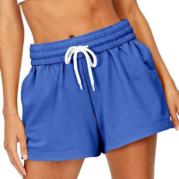 

women's shorts women sweatpants summer sports loose style solid color elastic waist biker jogger runner female ladies exercise, White;black