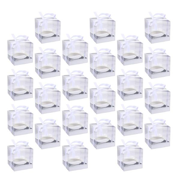 

24 pcs 1 bag lightweight packing boxes cupcake boxes dessert with ribbon