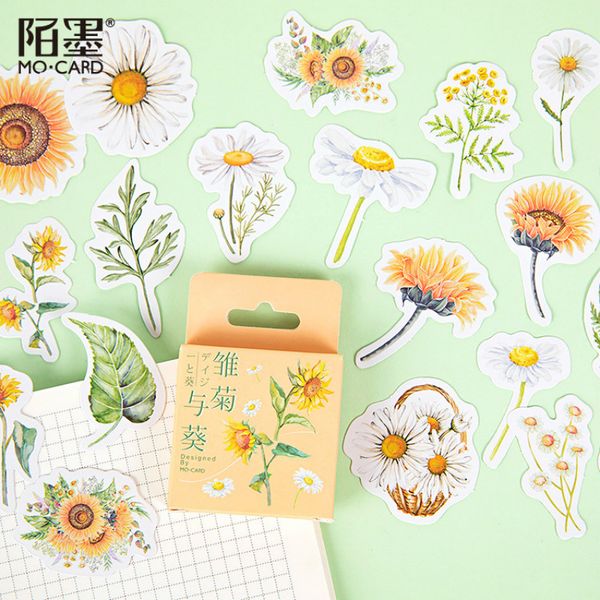 

3pieces/lot 45pcs/box chrysanthemum sunflower decorative adhesive tape masking tape for stickers scrapbooking diy stationery tape 2016