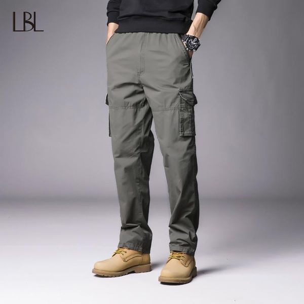 

men's pants cargo mens casual multi pockets military tactical men outwear army straight trousers hip hop jogger streetwear, Black