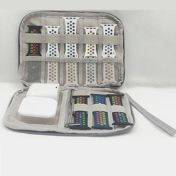 

watch boxes & cases 2021multifunction portable strap organizer band box storage bag watchband holder travel case pouch black gray, Black;blue