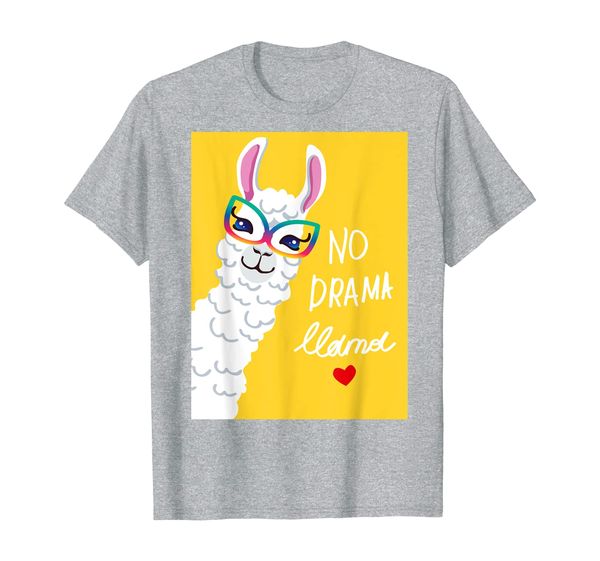 

No drama, Lama, funny illustration tee shirt, Mainly pictures