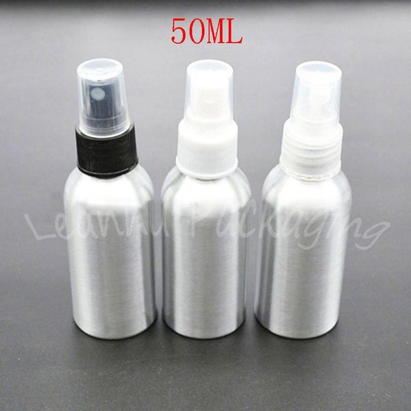 

50ml empty silver aluminum spray bottle , 50cc metal bottles with sprayer pump , empty cosmetic container ( 20 pc/lot )