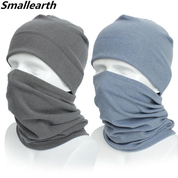 

new winter cotton hat scarf sets for women men casual knitted warm thick cap windproof neck collar bonnet male hat ring scarves, Blue;gray