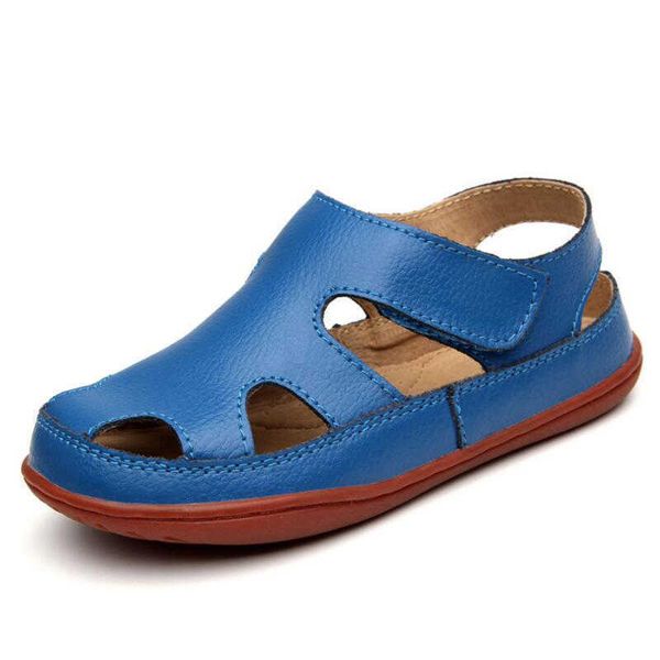 

elling summer children's sandals boy girls fashion genuine leather kids beach non-slip casual sport comfortable, Black