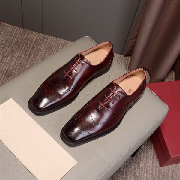 

retro bullock design men business formal shoes designer classic pointed toe leather shoes men oxford dress shoes big size 38-44, Black