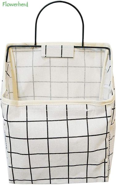 

storage bags wall hanging bag waterproof over door closet organizer pocket linen cotton box containers for bedroom bathroom
