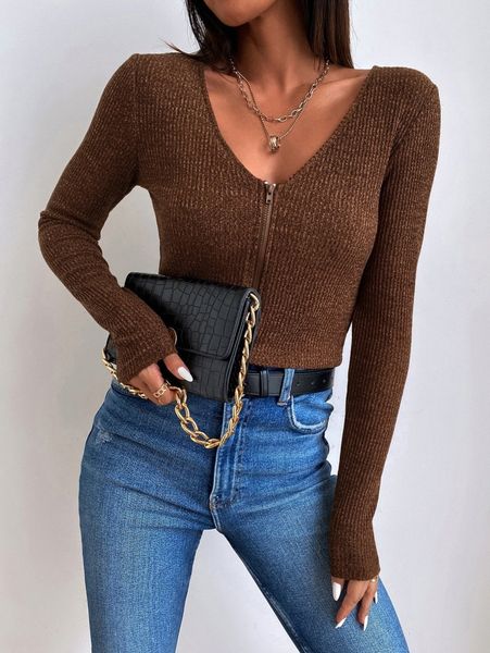 

solid zip up crop j9mv#, White