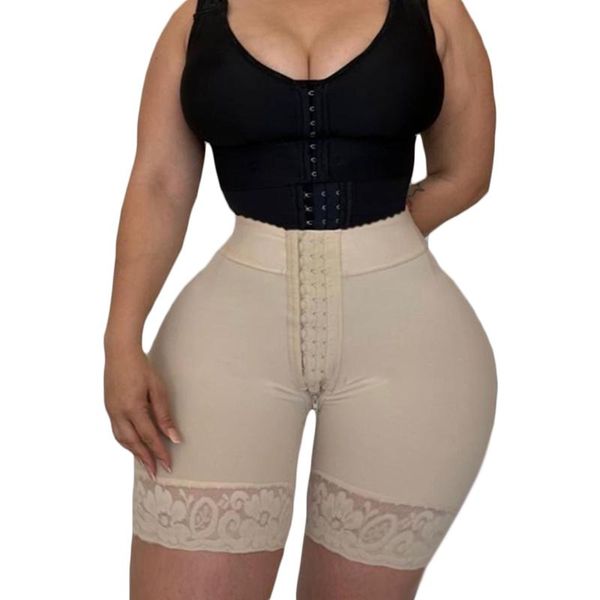 

women's shapers reducing shaping girdleswomen closure hook eye charming curves bulifter shorts slimming waist trainer body shaper, Black;white