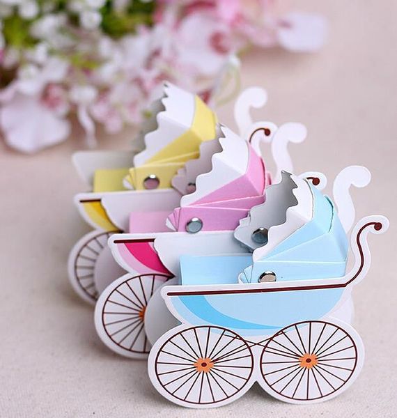 

gift wrap pram shaped baby shower baptism kid birthday candy box favor