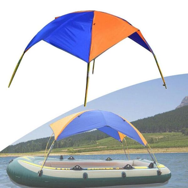 

rafts/inflatable boats 140x120cm inflatable boat awning anti-rain cloth orange blue canopy outdoor dinghy fishing shade cover accessories