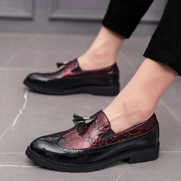 

dress shoes men male man formal plus size mens business driving vintage pu leather zapatos de hombres personlizar m0498, Black