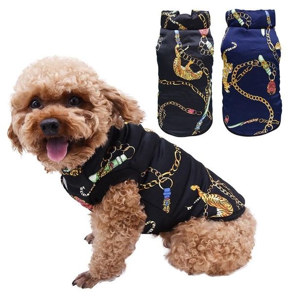 

dog apparel pet autumn winter costume tiger pattern sweater cotton padded clothes for small medium dogs.,