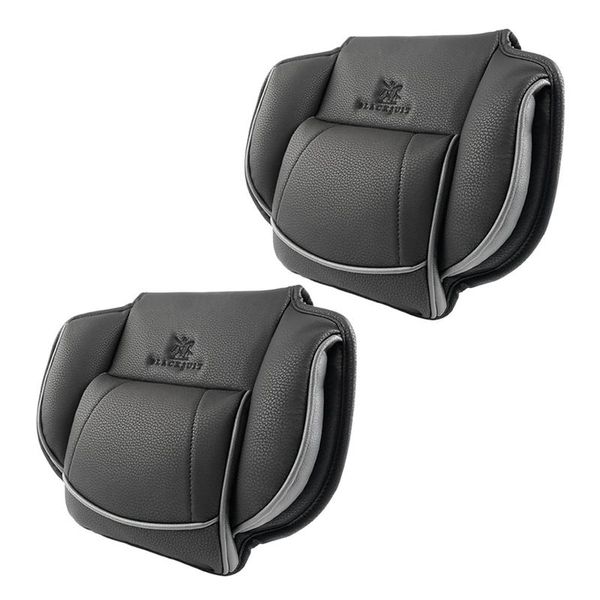 

seat cushions 2x universal car headrest pillow, adjustable head memory foam neck pillows leather pillow