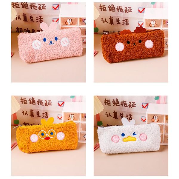 

cute cartoon animals plush pouch pencil case bag key chain coin purse wallet school supplies gift bags