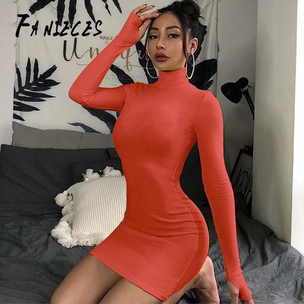 

casual dresses short women skinny dress long sleeve 2021 spring autumn bodycon mini christmas office lady black drop, Black;gray