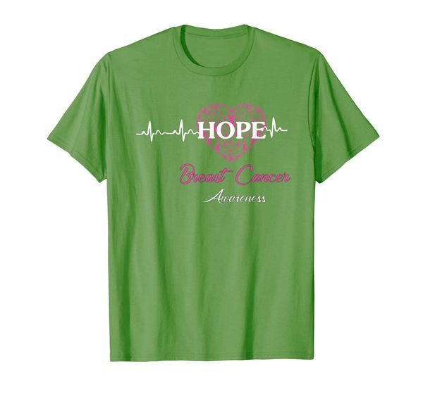 

hope breast cancer awareness heartbeat shirt, White;black
