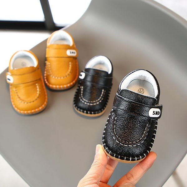 

Autumn Baby Boys Girls Toddler Shoes Soft Bottom Infant Casual Style Leather Shoes Comfortable Outdoor Children Kids Shoes, Black