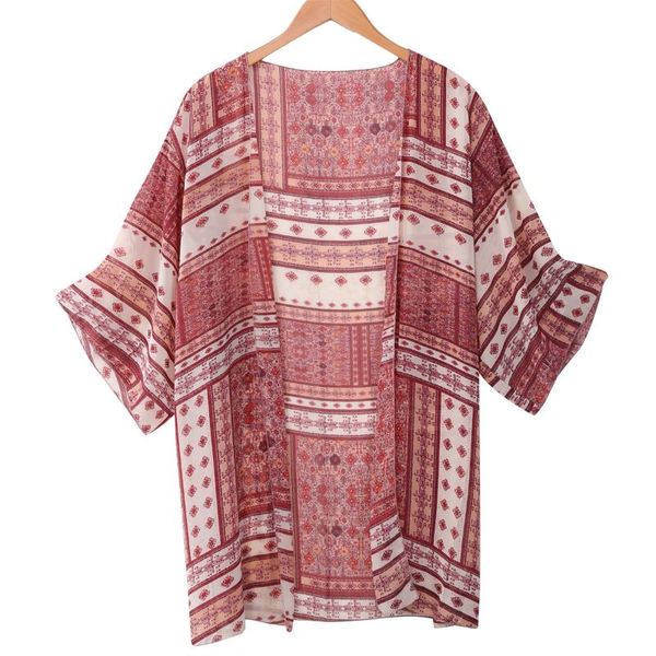

women's swimwear women summer chiffon blouse long sleeve kimono beach wear kaftan cover up top, White;black