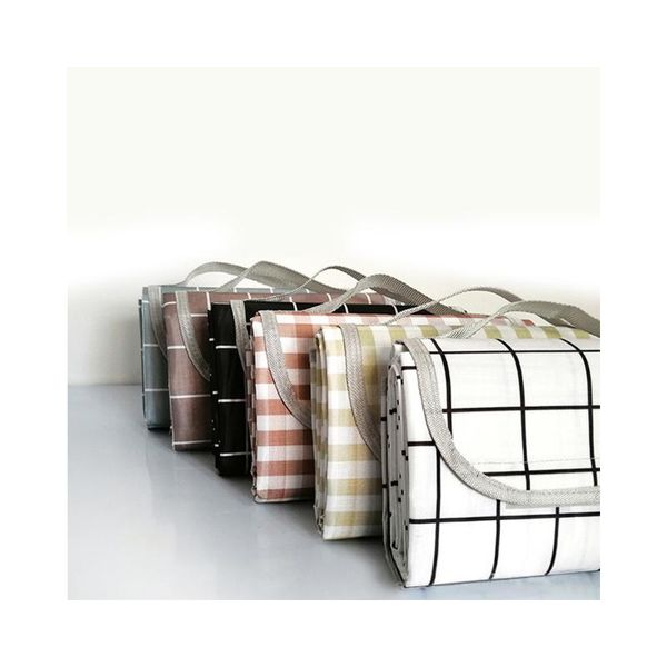 

plaid style outdoor camping mat foldable waterproof beach blanket tent mat soft and portable travel camping sleeping