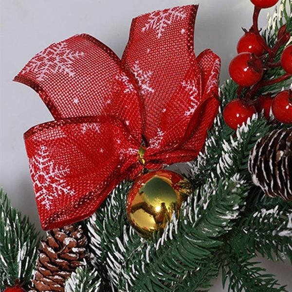 

decorative flowers & wreaths artificial christmas wreath decorated with led lights red berries bell decorations for outdoor indoor home part